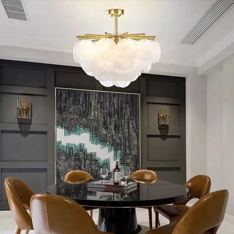 Nordic Glass Ceiling Chandelier with Frosted Glass Shades