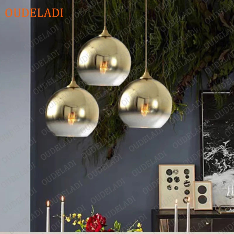 Nordic Glass Pendant Lights - Modern LED Hanging Lamp for Kitchen Island, Dining, Living Room Decoration