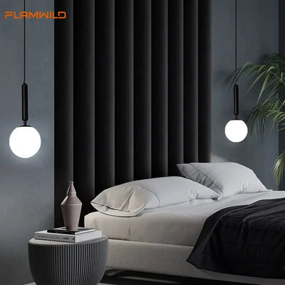 Nordic Creative Glass Ball Pendant Lamp - Simple Design for Versatile Room Lighting