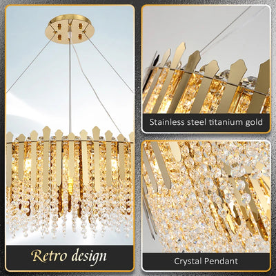 Designer Chandelier Modern Living Room Luxury Crystal Gold Pendant Lights