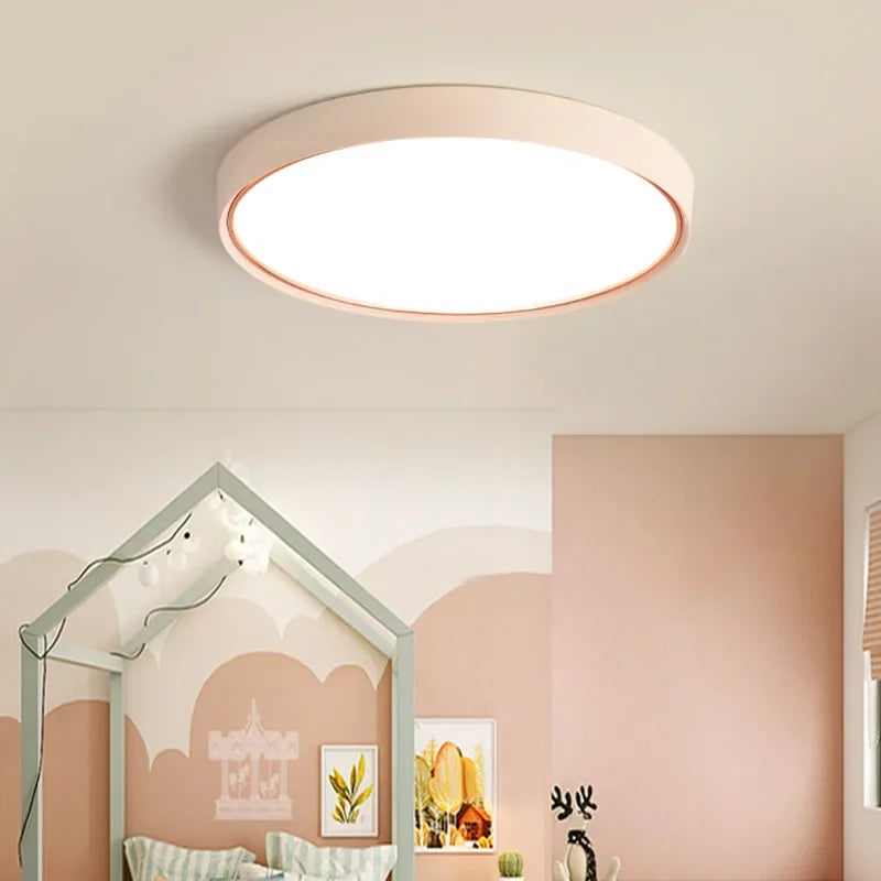 Modern LED Round Ceiling Lamps for Living Room Bedroom Study Room - Macaron Style Home Decoration Lighting Fixture