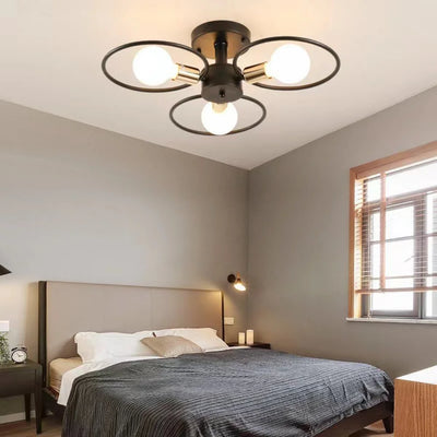 Postmodern Iron Ceiling Lamp - Nordic Creative Design in Black Gold for Bedroom, Study, Living Room