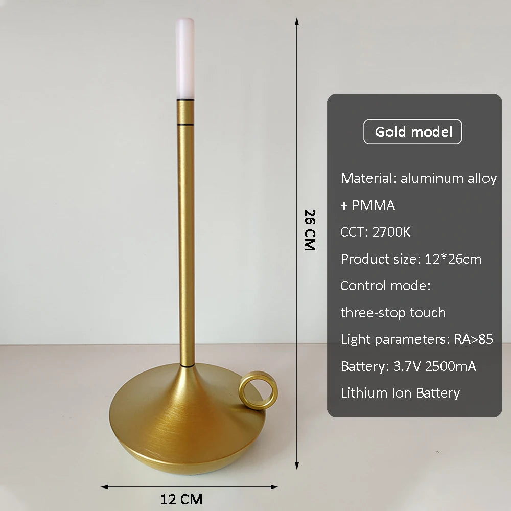 Rechargeable Wireless Touch Lamp Desk Lamp | Portable LED Table Lamp with Candle Warm Light for Decoration