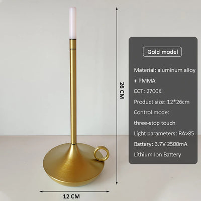 Rechargeable Wireless Touch Lamp Desk Lamp | Portable LED Table Lamp with Candle Warm Light for Decoration