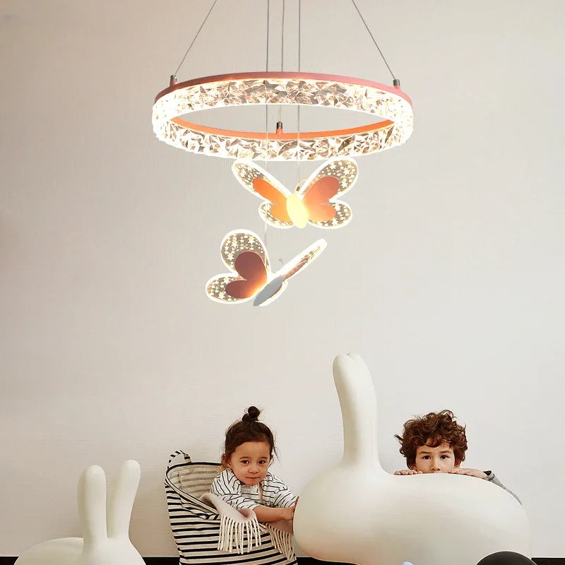 Modern Butterfly LED Chandelier: Stylish and Dimmable Lighting for Any Space