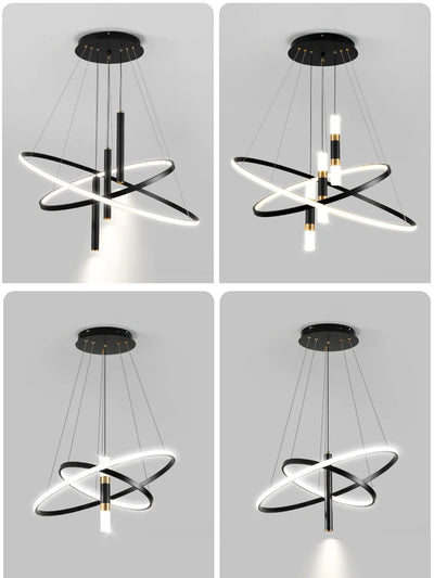 Modern Round LED Chandeliers - Stylish Pendant Lights for Various Spaces