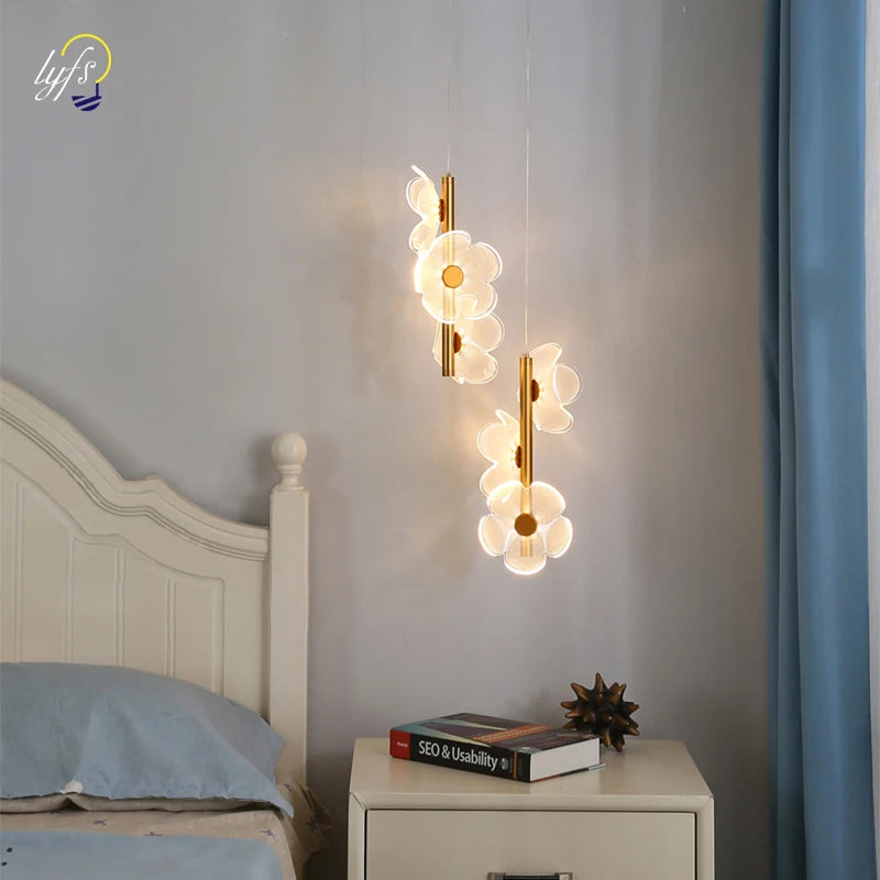 Lustre LED Pendant Light Fixture - Nordic Hanging Lamps for Ceiling - Bedside Bedroom Home Children's Room Decoration Pendant Lamp