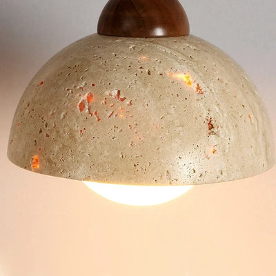 Retro Yellow Hole Stone Bedside Pendant Lamp: A Creative Lighting Statement