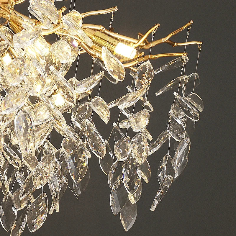 Luxury Modern Crystal Pendant Lamp - Elegant LED Chandelier for Villa Dining and Living Rooms