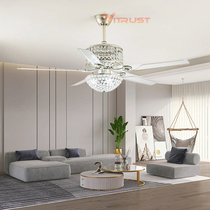 Tuya Smart Crystal Ceiling Fan LED Light: Experience Elegance and Comfort in Your Space