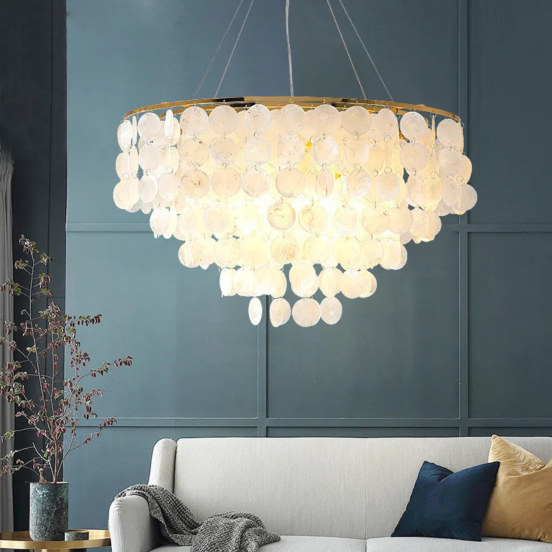 Nordic Modern Shell Gold Led Light Chandelier For Living Room Dining Room Bedroom Chandeliers Led Lamp Home Lighting 110V 220V