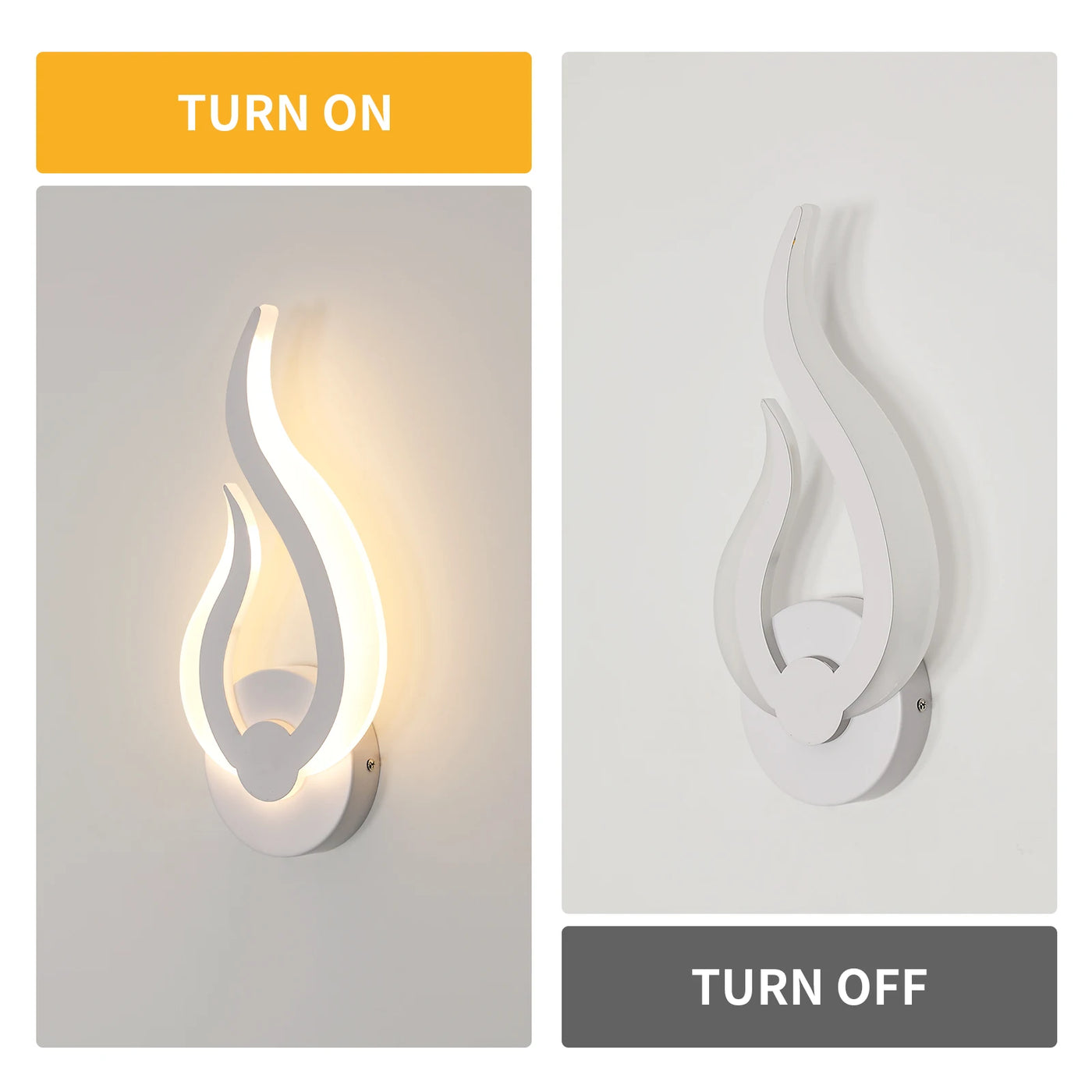 Modern Flame-Shaped LED Wall Sconce – Warm 3000K Indoor Lighting Fixture