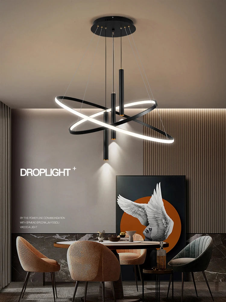 Modern Round LED Chandeliers - Stylish Pendant Lights for Various Spaces