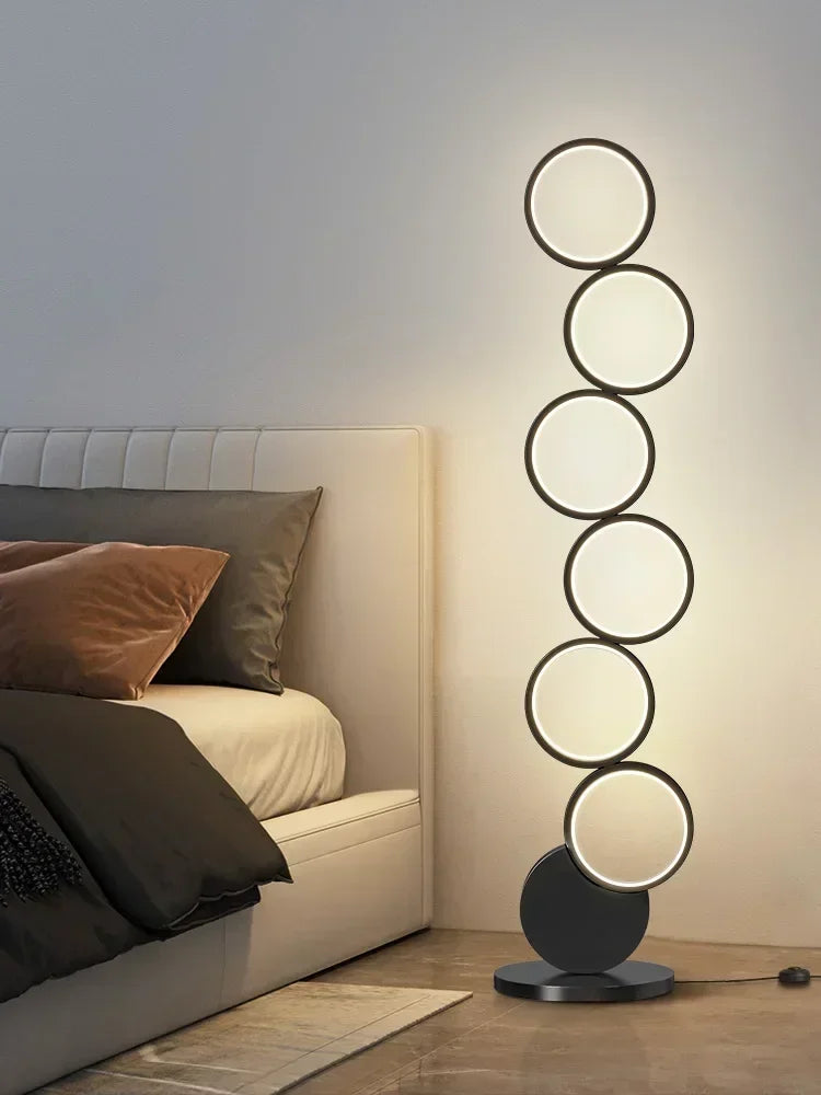 Modern Minimalist Creative Hollow Ring Floor Lamp - Full Spectrum Eye Protection Table Lamp, Providing Ambience and Style