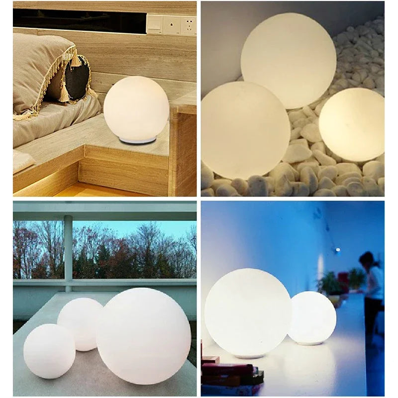 Creative Glass Ball Table Lamp - Frosted Globe Table Lights for Bedroom, Nightstand, Living Room, Home Art Decor LED