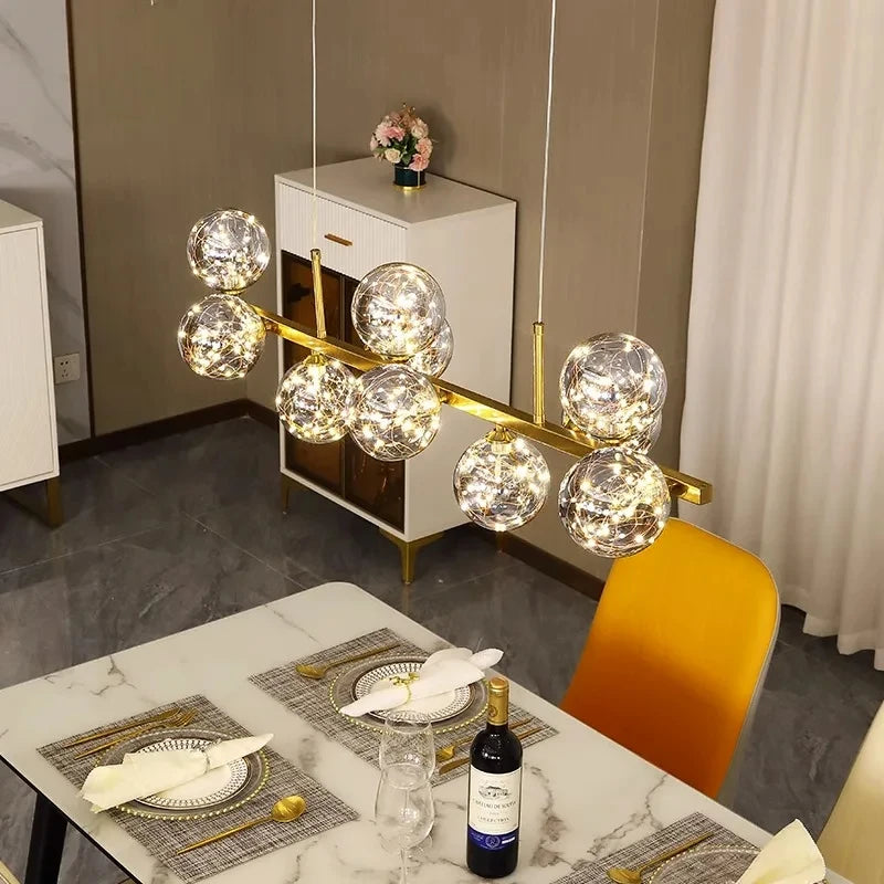 Contemporary LED Pendant Chandelier for Stylish Dining Room Illumination