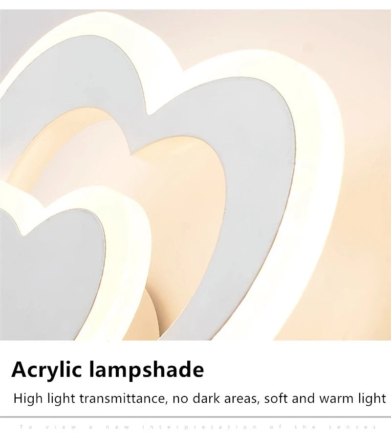 Modern LED Heart-Shaped Wall Lamp