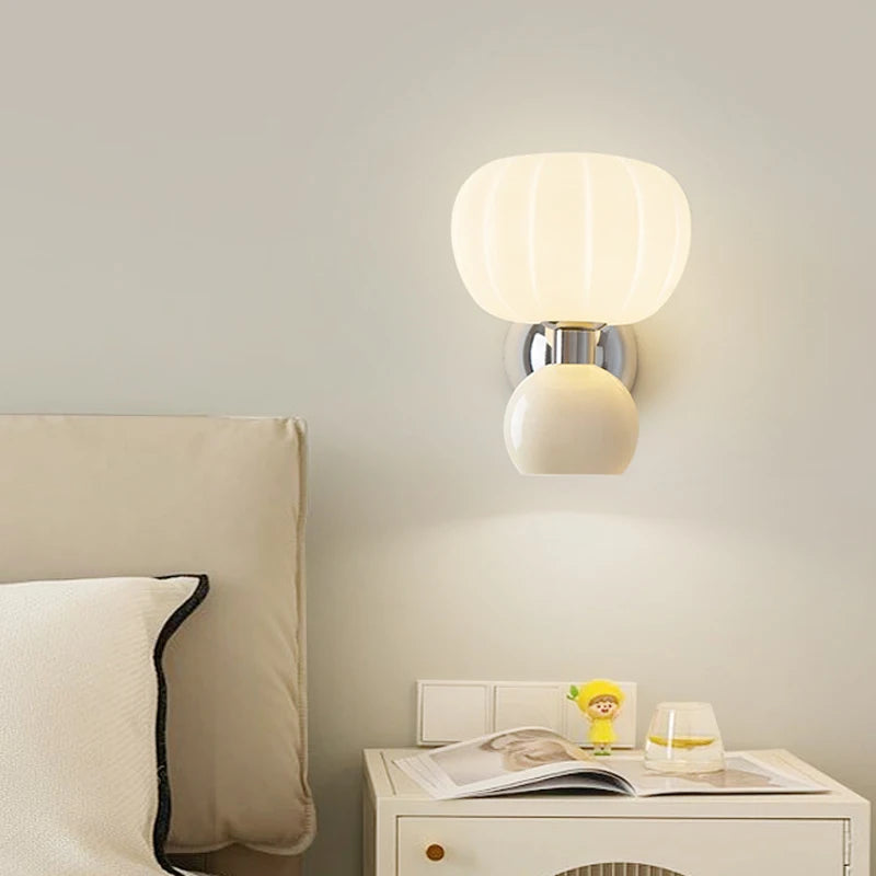 Modern LED Wall Lamps Cream Breeze Pumpkin Sconces