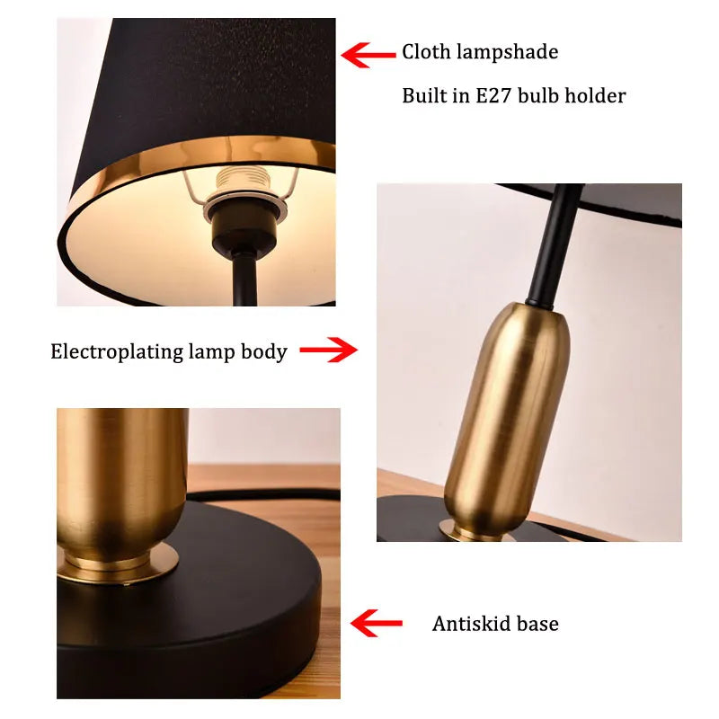 European Retro Bedroom Bedside Table Lamp - Modern American Decorative Lighting Fixture