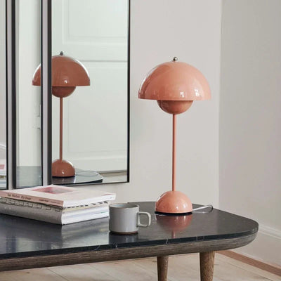 Stylish Modern Minimalist Iron Mushroom Shape Table Lamp - LED Lighting Fixture for Study, Reading, and Office Desk