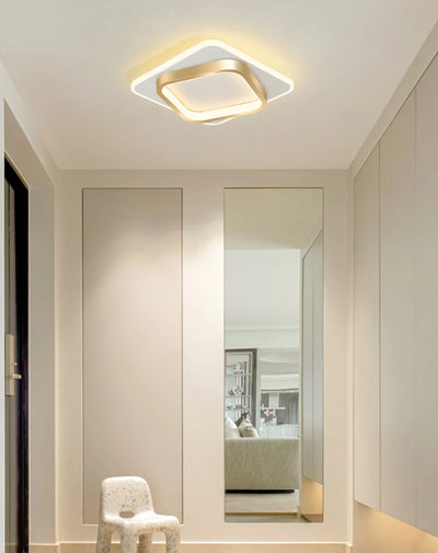 Contemporary Square Panel LED Ceiling Lamp - Surface Mounted Ceiling Lighting for Nordic Entrance, Hallway, Cloakroom