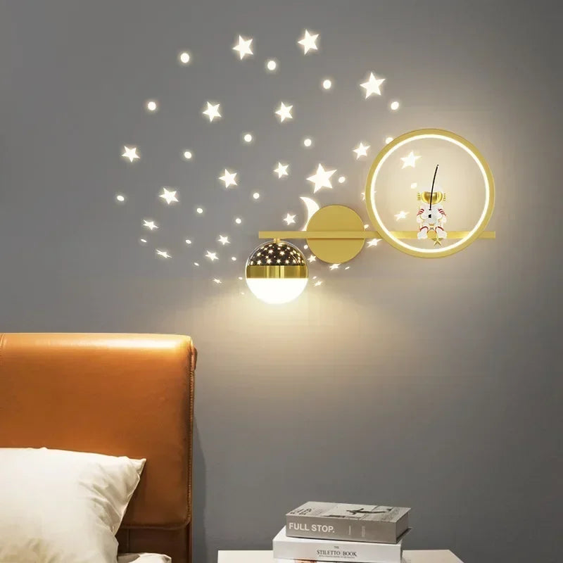 Astronaut Star Projector Wall Lamp for Children's Living Room