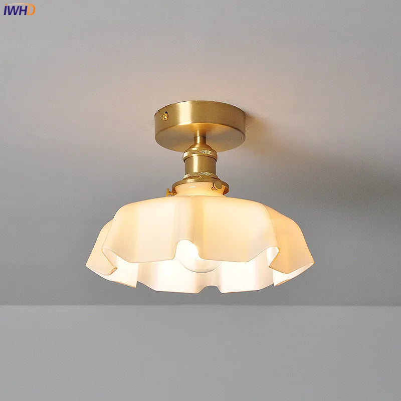 IWHD Milky Glass Modern LED Ceiling Lamp