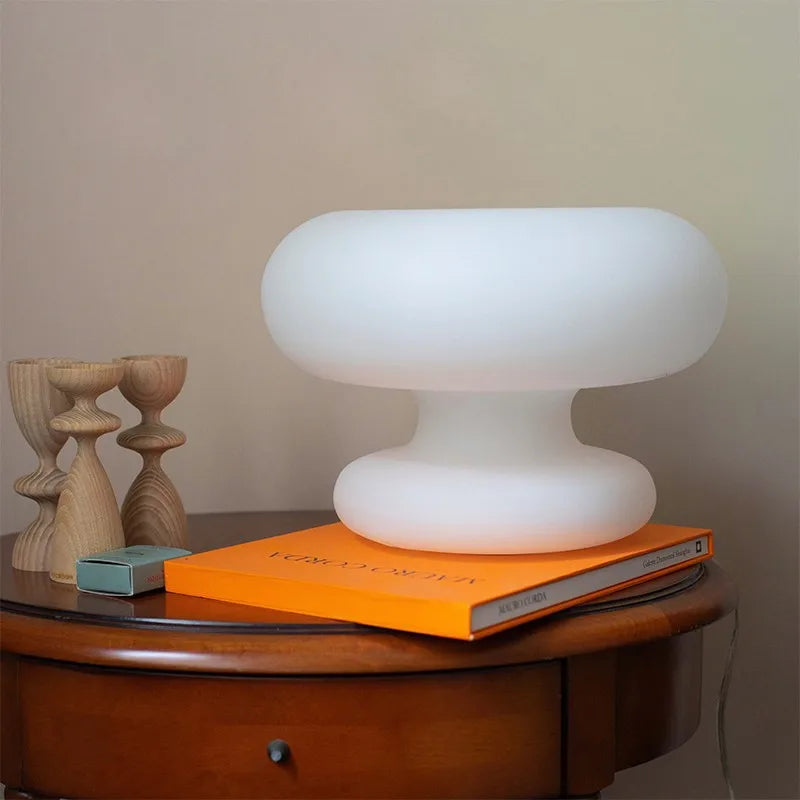 Chic Circle Glass Table Lamp - Modern Bedroom and Living Room Décor with Designer Appeal