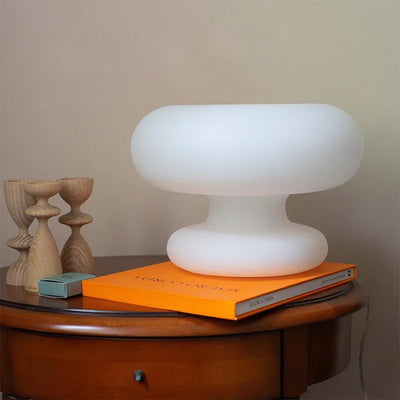 Chic Circle Glass Table Lamp - Modern Bedroom and Living Room Décor with Designer Appeal