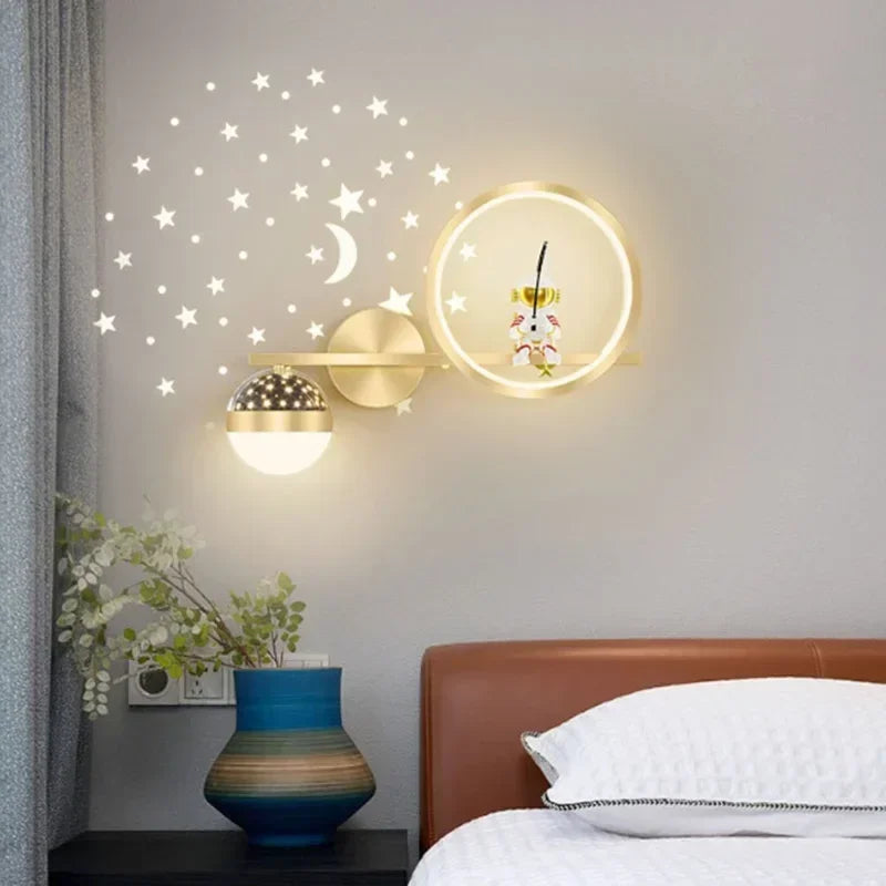 Astronaut Star Projector Wall Lamp for Children's Living Room