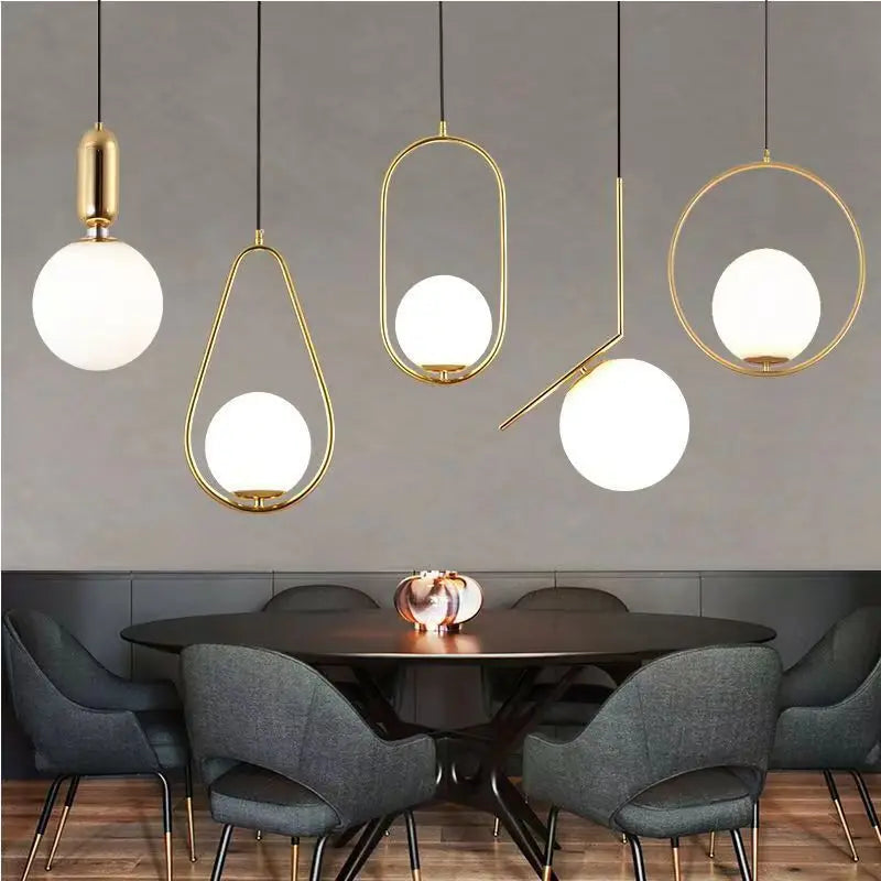 Nordic Circular Hanging Light - Creative Chandelier for Versatile Room Illumination