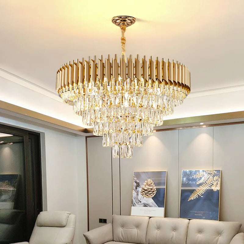 Modern Lustre Crystal Big LED Chandelier Lighting