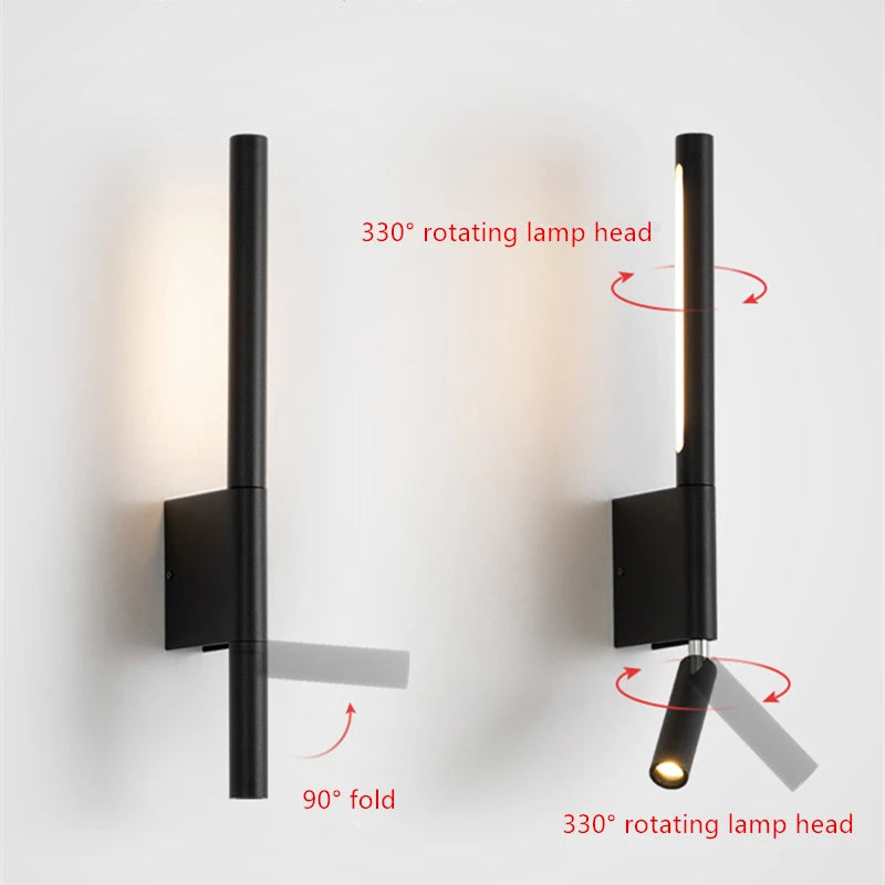 Adjustable LED Bedside Wall Lamp for Reading - Modern Style