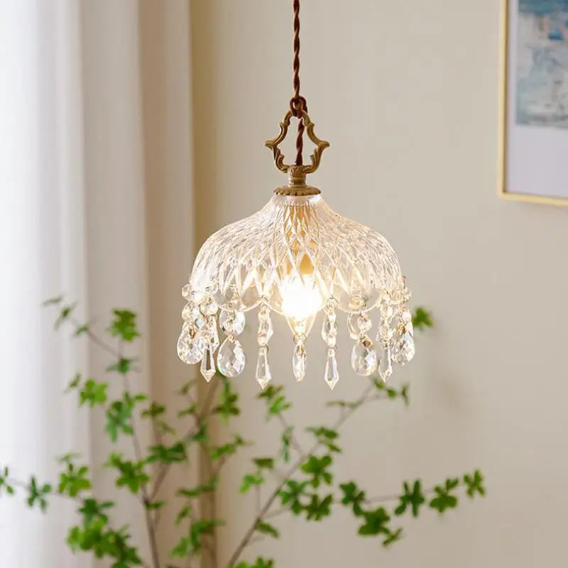 YEBMLP French Retro Glass Hanging Light: Classic Elegance for Every Space