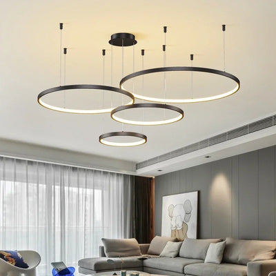 Minimalist Pendant Lights Modern Acrylic Led Restaurant Chandelier Living Room Ring Art Creative Personality Net Red Custom Lamp