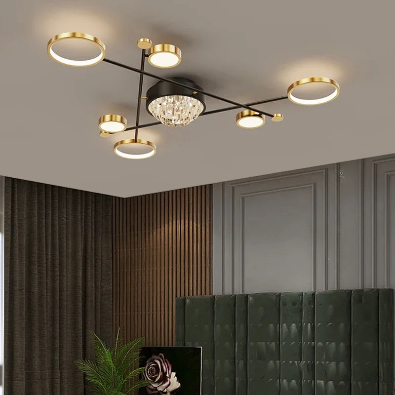 Modern Nordic Square Crystal Chandelier - Creative Living Room and Bedroom Lighting Fixture