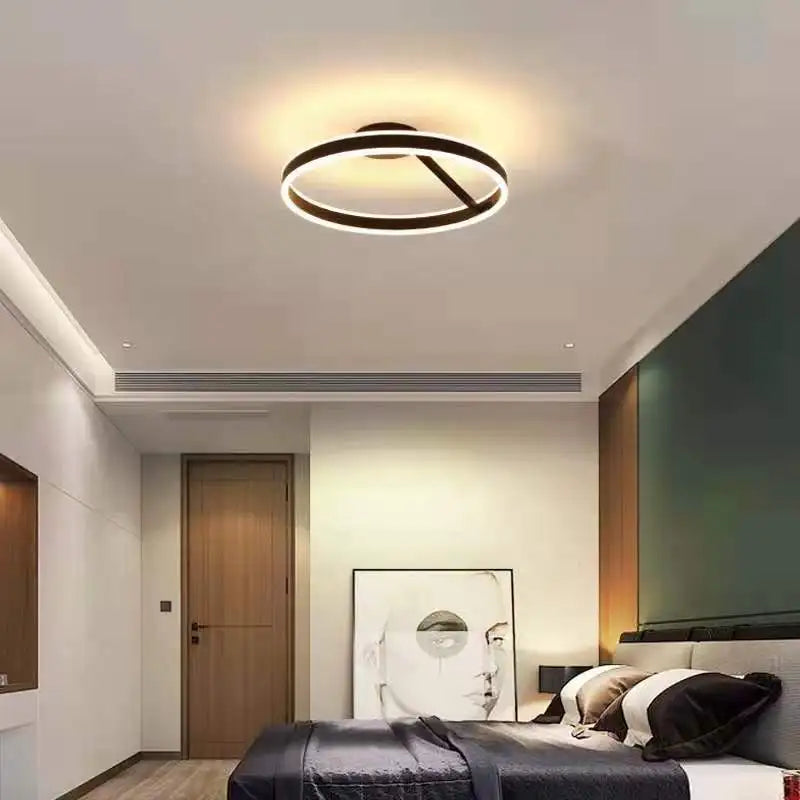 Contemporary Ring LED Ceiling Chandelier - Dimmable Pendant Light for Dining, Living Room, and Bedroom Decor