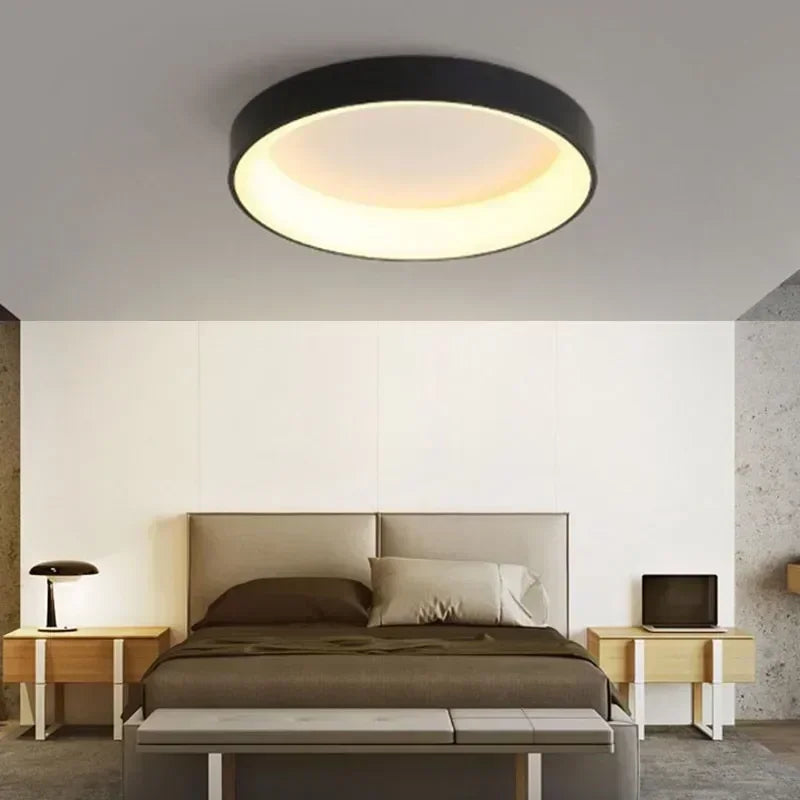 Nordic LED Dimmable Ceiling Light - Modern Round Decorative Lighting for Living Room, Bedroom, Study, and More