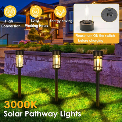 Solar Pathway Lights - Outdoor LED Solar Garden Landscape Lighting