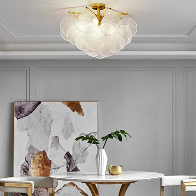 Nordic Glass Ceiling Chandelier with Frosted Glass Shades