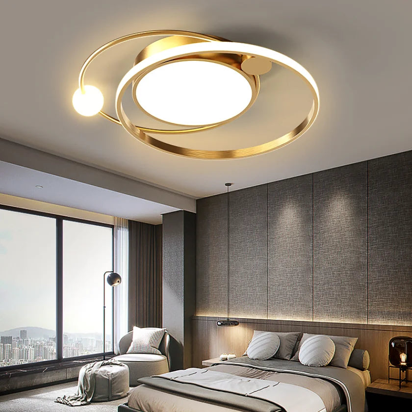 Modern LED Ceiling Lights - Elegant Gold Chandeliers for Living Room, Bedroom, Kitchen, and More