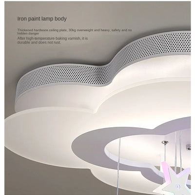 Kids' Room Cloud and Star Design Ceiling Light