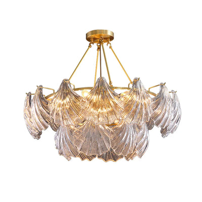 Luxury Modern Crystal Shell Chandelier for Dining Room Bedroom Living Room Ceiling Lamp