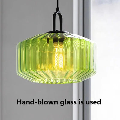 Retro Colour Glass Pendant Light