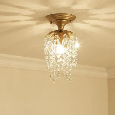 Modern LED Crystal Ceiling Lamp for Corridor, Porch, Stair, Cloakroom - Gold Finish