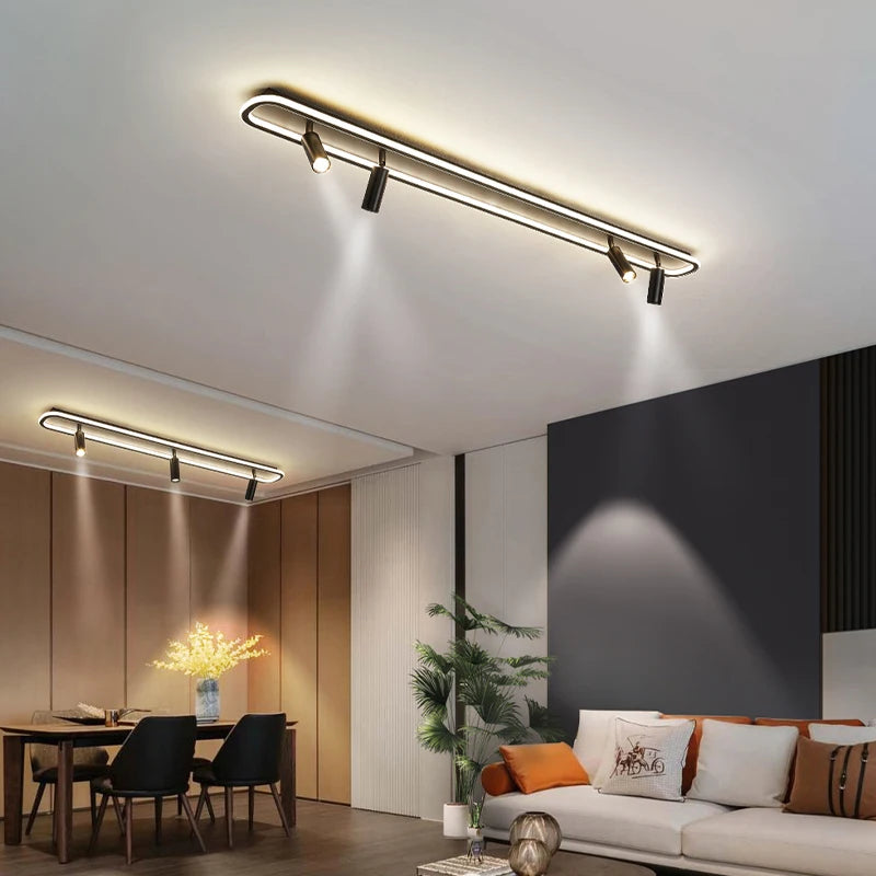 Minimalist LED Chandelier - Art Deco Spotlights for Aisle Ceiling