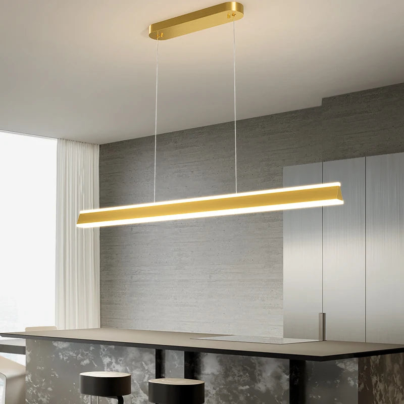 Modern Minimalist LED Chandelier - Dimmable Lighting Fixture with Remote Control