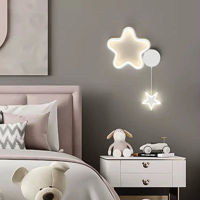 Modern LED Wall Lamp - Cloud, Star, and Moon Sconce for Child's Living Room, Study, Bedroom