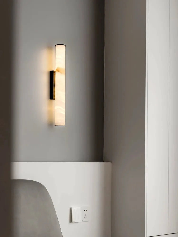 Modern White Marble LED Wall Lamp for Elegant Interiors