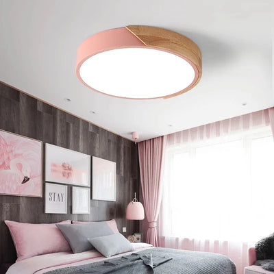 Nordic Colorful Wood LED Ceiling Lights